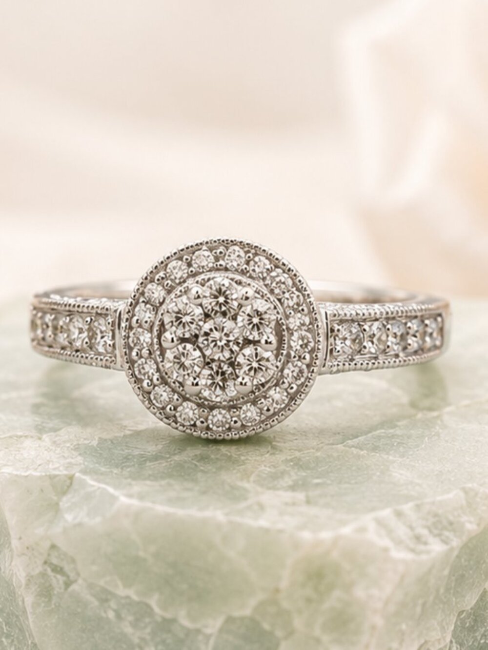 Aurora Halo Diamond Ring